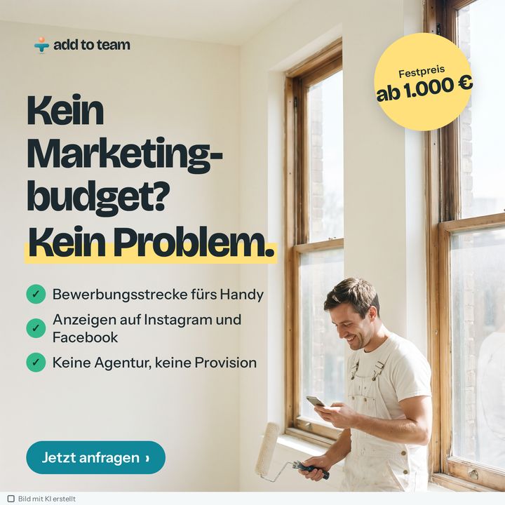Anzeigenmotiv: Kein Marketingbudget? Kein Problem.